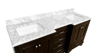 Nantucket 72-inch Double Vanity with Carrara Marble Top