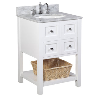New Yorker 24-inch Vanity with Carrara Marble Top