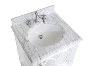 Olivia 24-inch Vanity with Carrara Marble Top