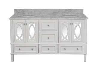 Olivia 60-inch Double Vanity with Carrara Marble Top