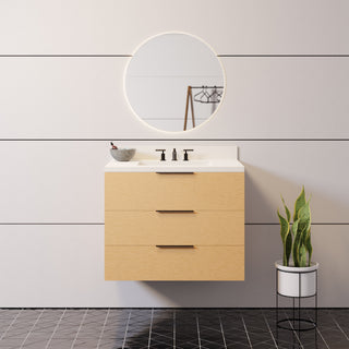 Oslo 30-inch Floating Vanity with Matte White Top