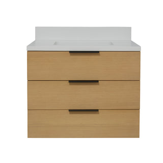 Oslo 30-inch Floating Vanity with Matte White Top