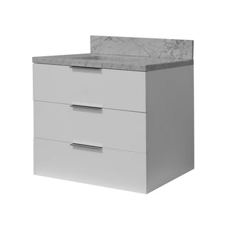 Oslo 30-inch Floating Vanity with Carrara Marble Top