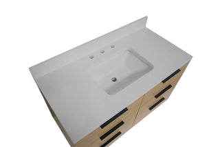 Oslo 42-inch Floating Vanity with Matte White Top