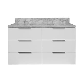 Oslo 42-inch Floating Vanity with Carrara Marble Top