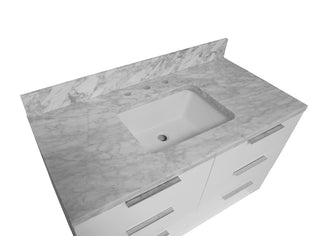 Oslo 42-inch Floating Vanity with Carrara Marble Top