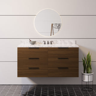 Oslo 48-inch Floating Vanity with Carrara Marble Top