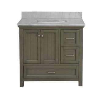 Paige 36-inch Vanity with Carrara Marble Top