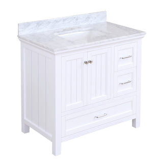 paige 36 inch white bathroom vanity carrara marble