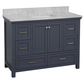 paige 48 inch marine gray bathroom vanity carrara marble countertop