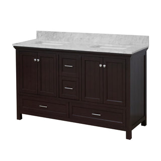 Paige 60-inch Double Vanity with Carrara Marble Top