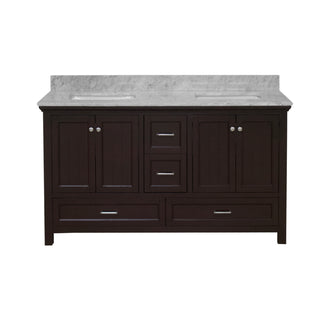Paige 60-inch Double Vanity with Carrara Marble Top