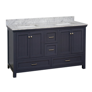 paige 60 inch double marine gray bathroom vanity carrara marble countertop