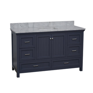 paige 60 inch single marine gray bathroom vanity carrara marble countertop