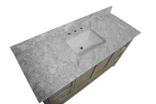 Paige 60-inch Single Bathroom Vanity Coastal Weathered Cabinet Marble Top - Countertop