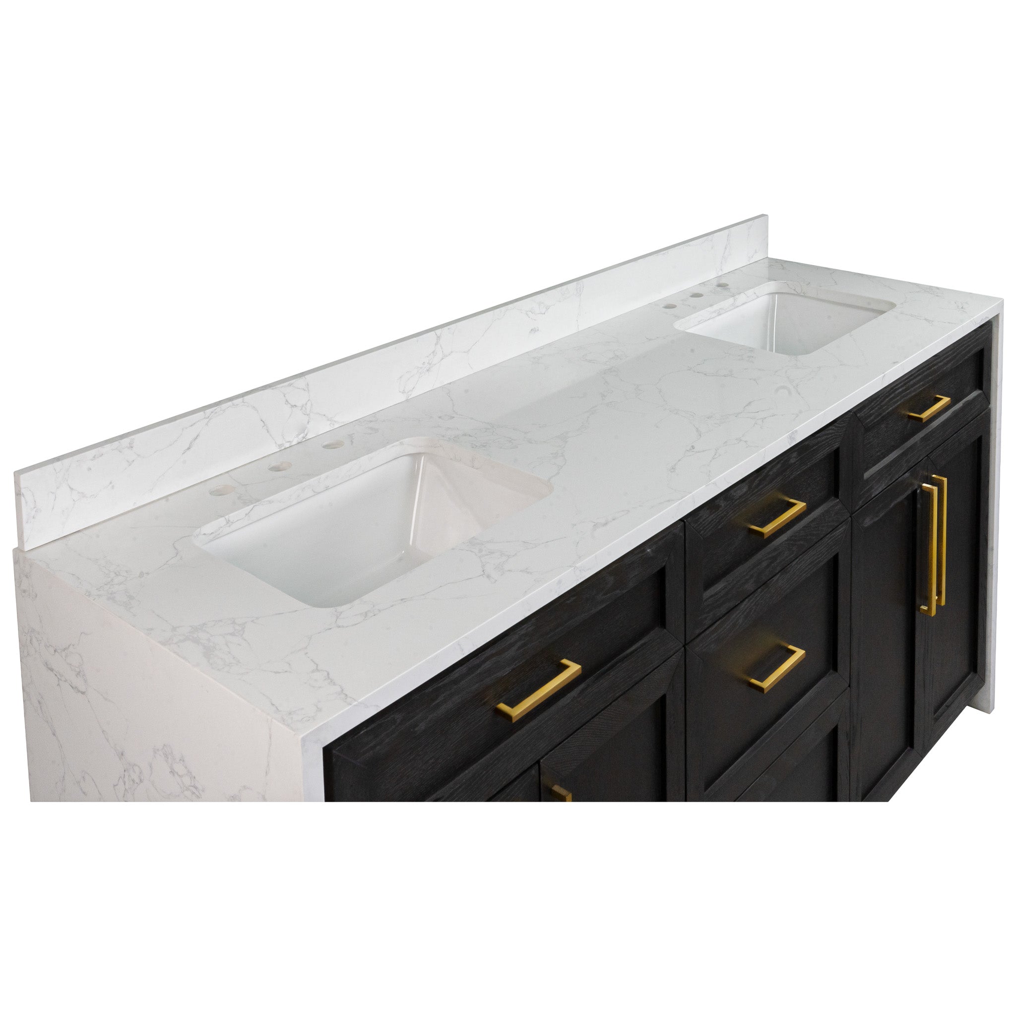Palisade 72-inch Double Bathroom Vanity with Engineered Marble Top ...