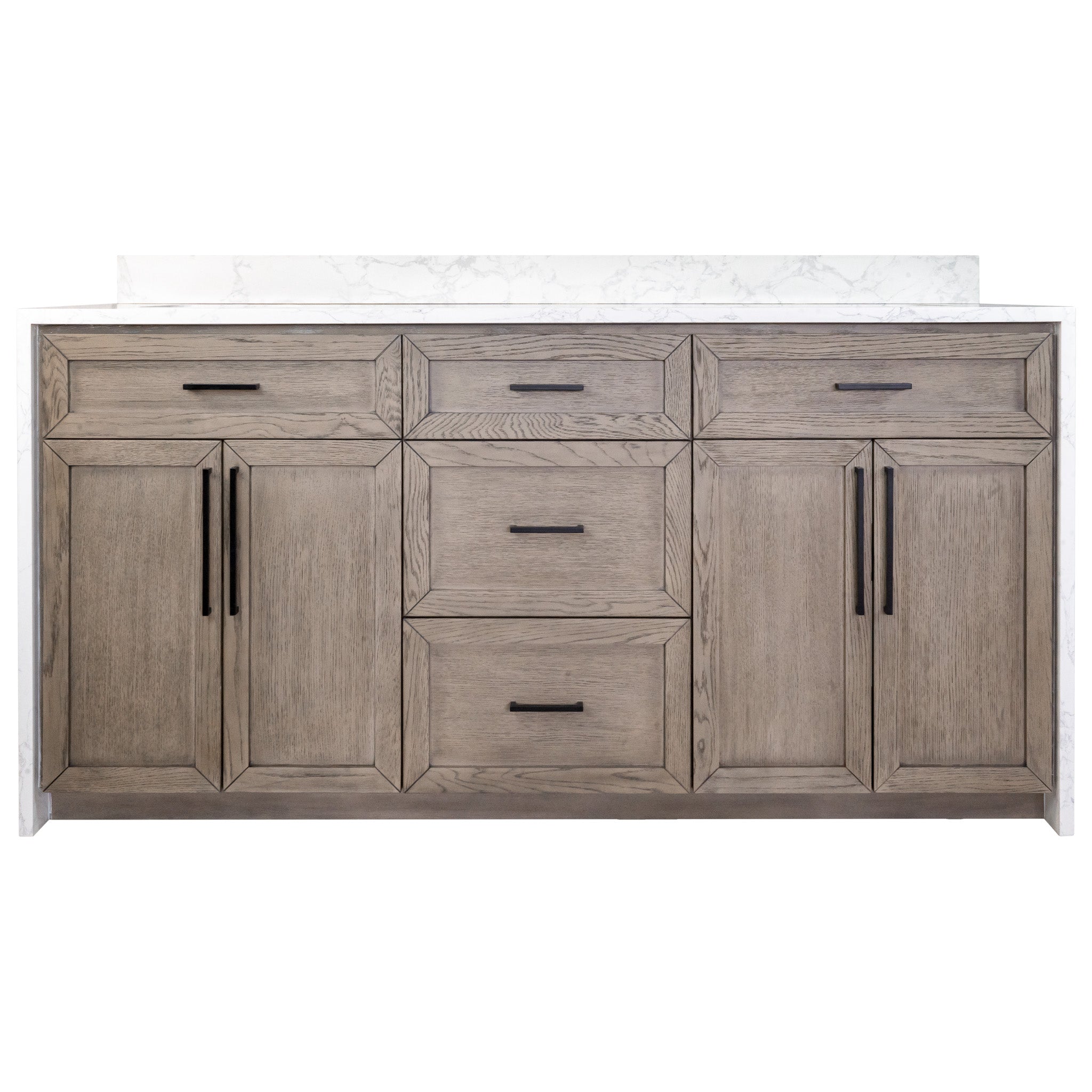 Palisade 72-inch Double Bathroom Vanity with Engineered Marble Top ...