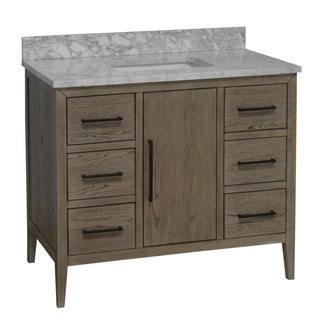 parisian 42 inch gray oak bathroom vanity carrara marble countertop