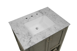 Lakeshore 30-inch Vanity with Carrara Marble Top