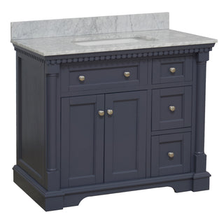sydney 36 inch marine gray bathroom vanity carrara marble countertop