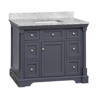 sydney 42 inch marine gray bathroom vanity carrara marble countertop