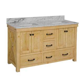 Tuscany 60-inch Double Vanity with Carrara Marble Top