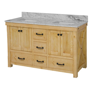 Tuscany 60-inch Double Vanity with Carrara Marble Top