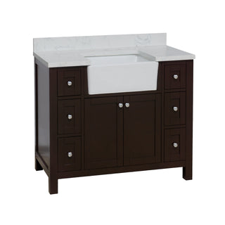 Yorkshire 42-inch Farmhouse Vanity with Engineered Marble Top