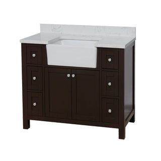 Yorkshire 42-inch Farmhouse Vanity with Engineered Marble Top