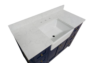 Yorkshire 48-inch Farmhouse Vanity with Engineered Marble Top