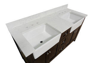 Yorkshire 60-inch Farmhouse Double Vanity with Engineered Marble Top