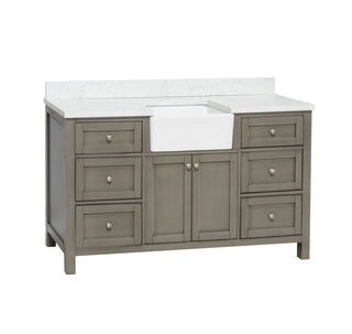 Yorkshire 60-inch Single Farmhouse Vanity with Engineered Marble Top