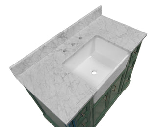 Zelda 42-inch Farmhouse Vanity with Carrara Marble Top