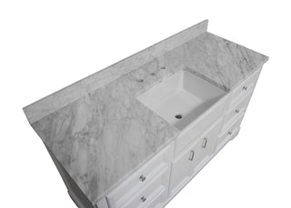 Zelda 60 Single Farmhouse Bathroom Vanity White Cabinet Marble Top - Countertop